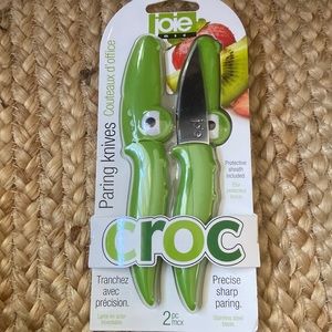 🐊 Croc PARING KNIVES Crocodile Design Green🐊
